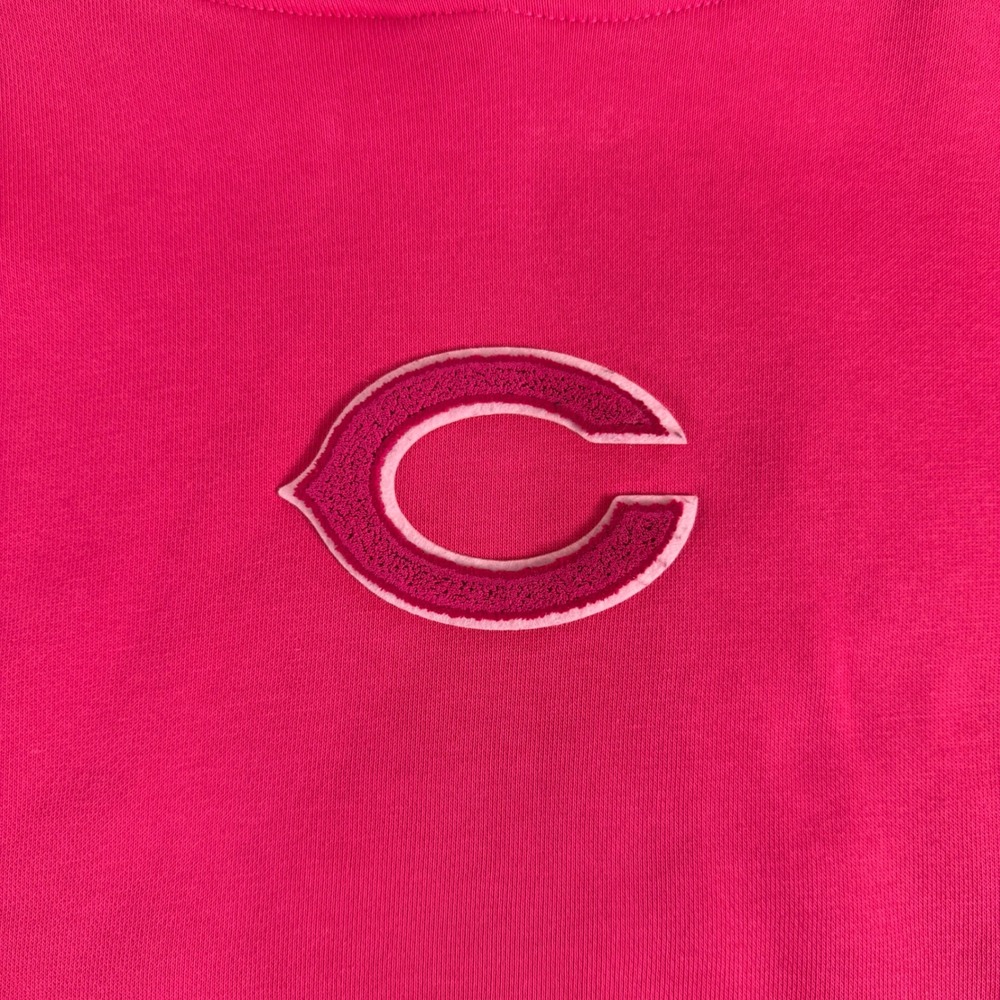 Chicago Bears‎ Pink Cropped Hoodie Sweatshirt Womens Size M Luxury Athletic - Picture 11 of 14